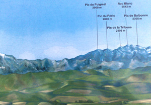 Les Pyr�n�es depuis les hauteurs de Brugairolles